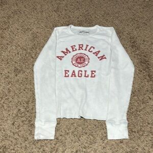 American Eagle White Long Sleeve Shirt